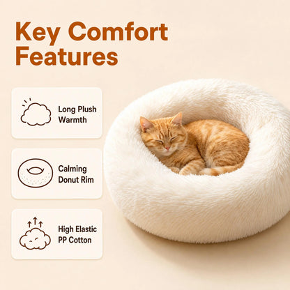 Calming Donut Plush Pet Bed