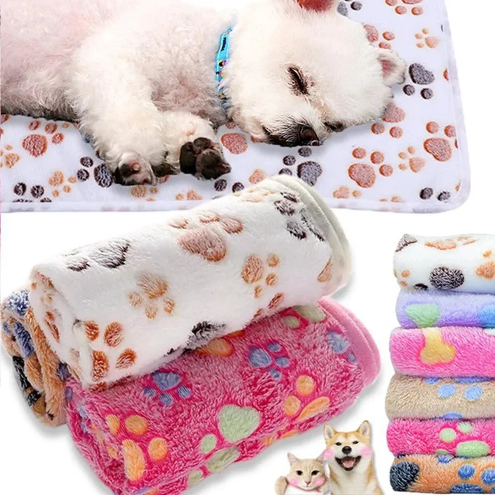 Cozy Paw Print Pet Blanket