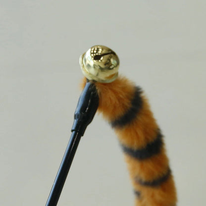 Cat Tiger Stripes Teaser Wand Kitty Interactive Toys Kitten Funny Feather Colorful Rod Teaser Wand Pet Cat Supplies Accessory