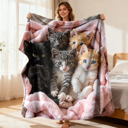 Tuxedo Cat Flannel Blanket