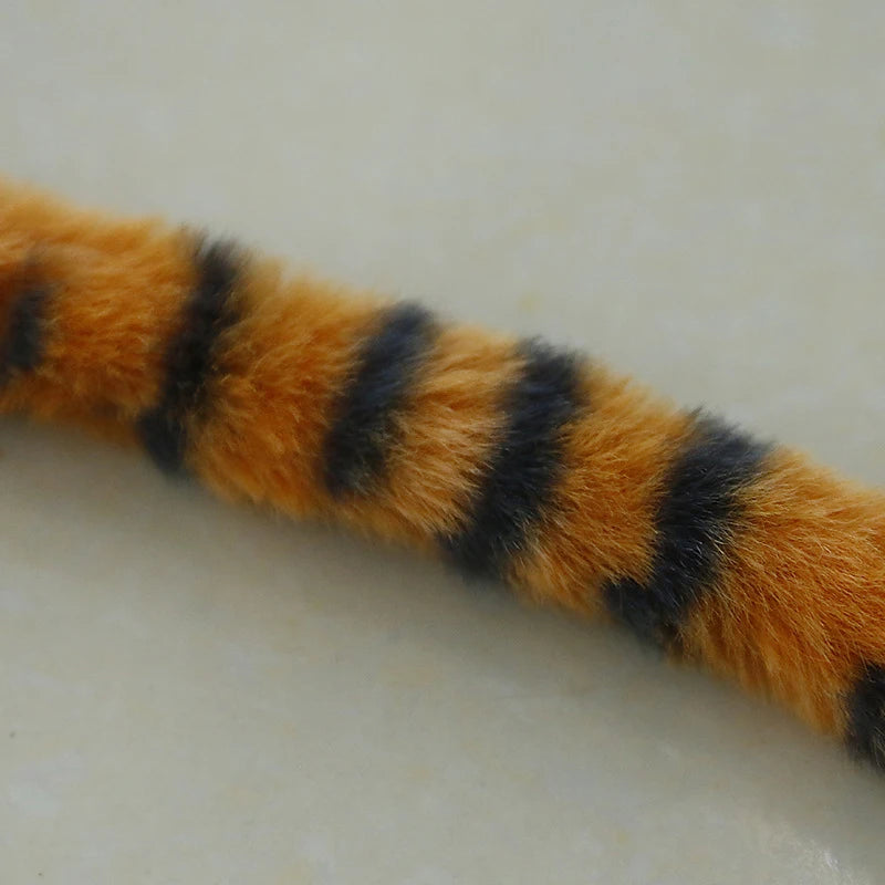 Cat Tiger Stripes Teaser Wand Kitty Interactive Toys Kitten Funny Feather Colorful Rod Teaser Wand Pet Cat Supplies Accessory