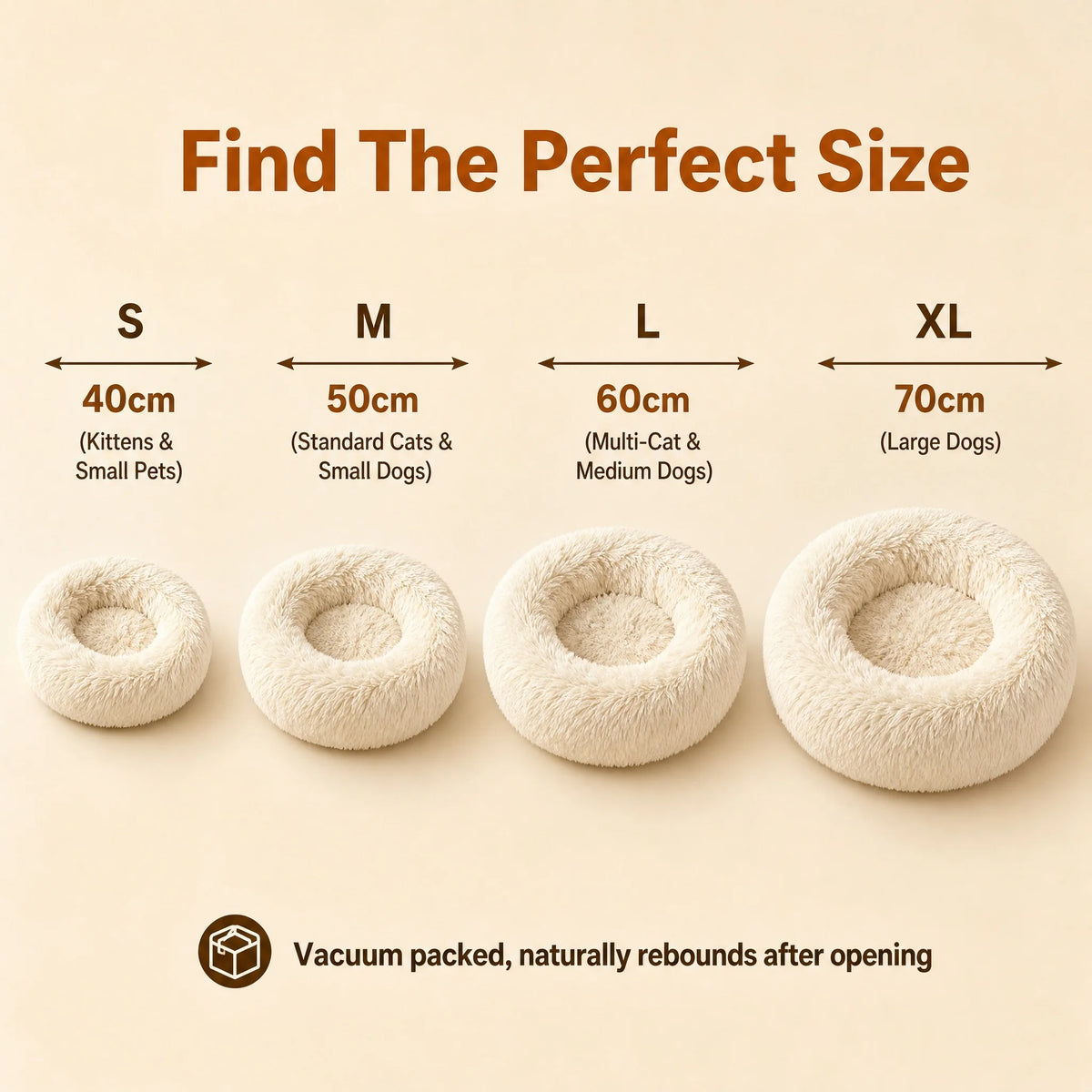 Calming Donut Plush Pet Bed