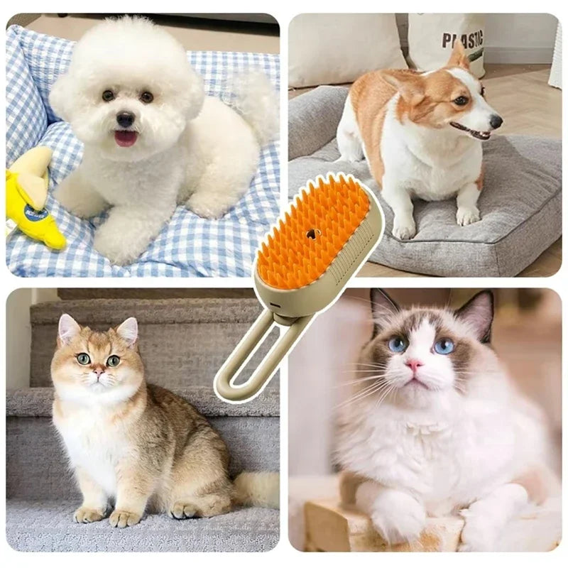 3-in-1 Steam Cat Grooming Brush