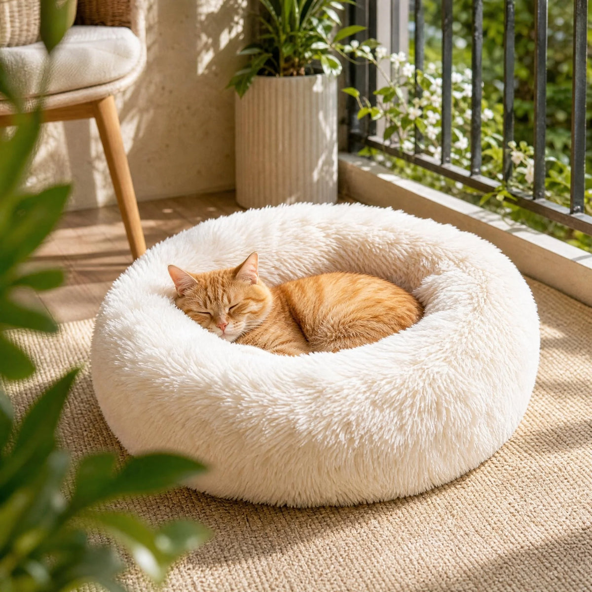 Calming Donut Plush Pet Bed