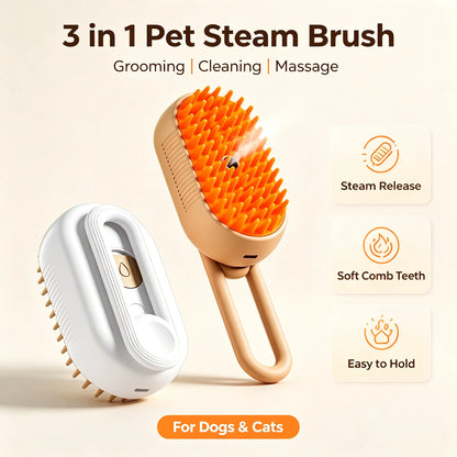 3-in-1 Steam Grooming Brush