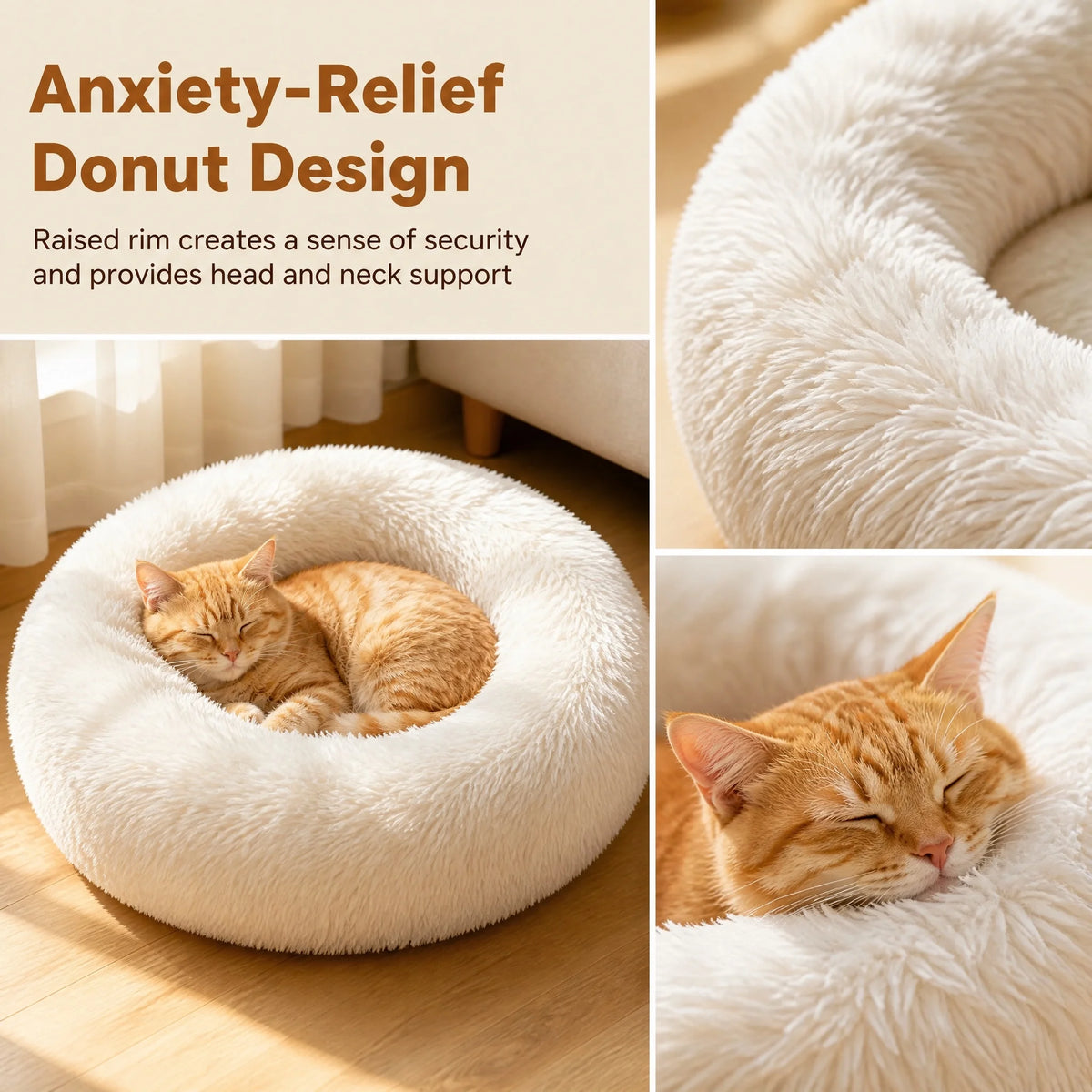Calming Donut Plush Pet Bed