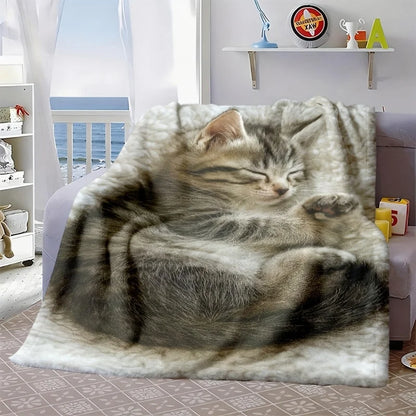 Tuxedo Cat Flannel Blanket