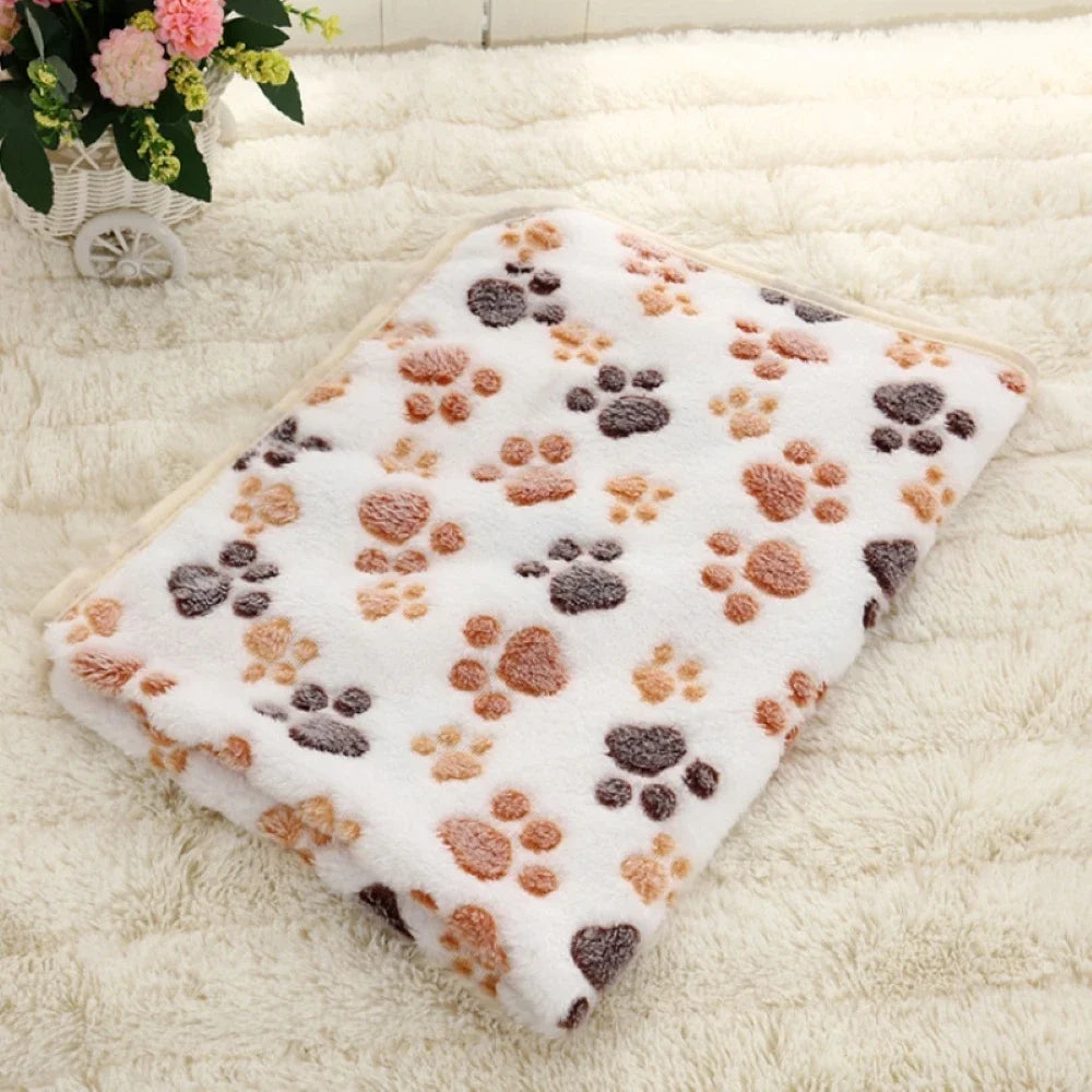 Cozy Paw Print Pet Blanket